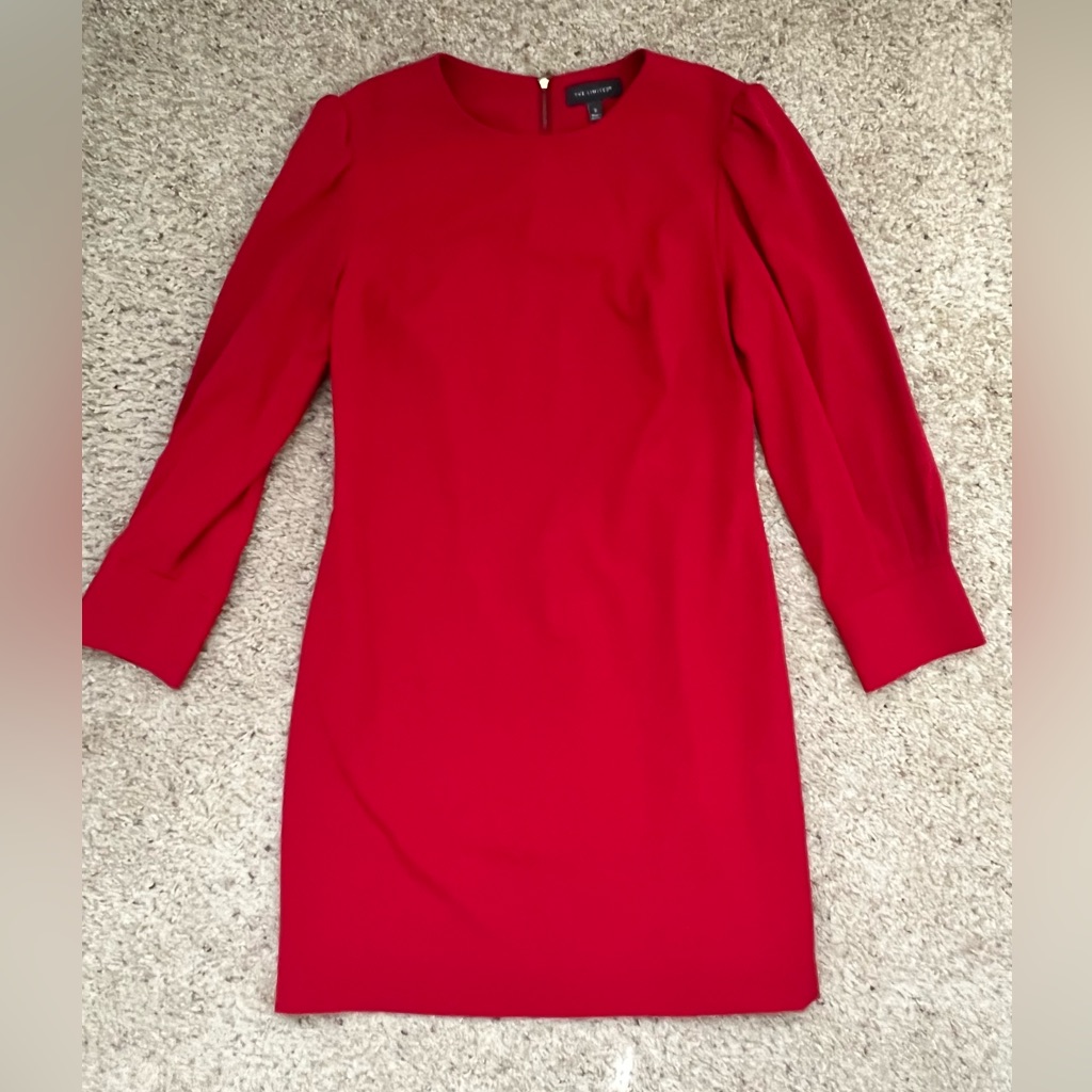 The Limited Red Shift Dress Exposed Zipper Perfect For Christmas